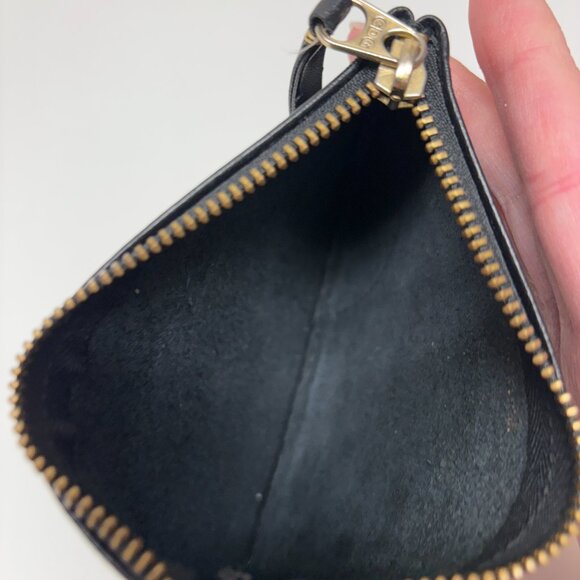 Comme des Garcons Small Classic Leather Zip-Up Pouch - Black - Picture 5 of 6